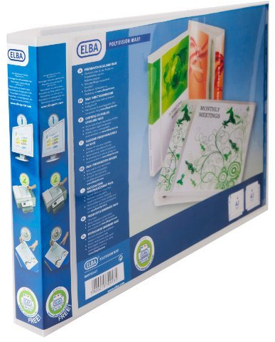 Elba Polyvision Maxi 4D-Ring Presentation Binder A3 30mm Landscape Clear