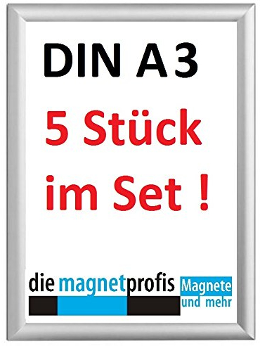 5 Stück Plakatrahmen Klapprahmen DIN A3 Aluminium Wechselrahmen Bilderrahmen Ladeneinrichtung Aushang Laden Preisliste Werbung Dekor