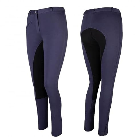 PFIFF 101197 Damen Reithose Vollbesatzreithose, Blau-Schwarz, 48