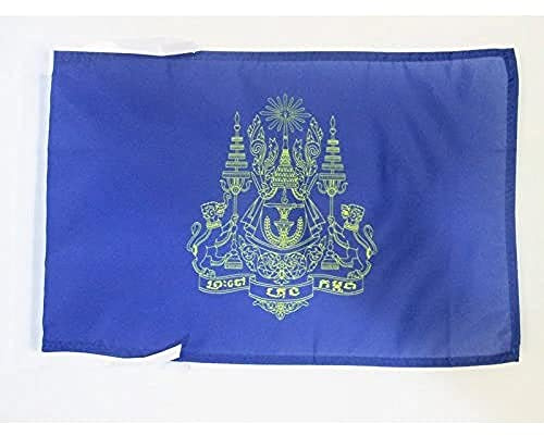 AZ FLAG Flagge Königliche Standarte von Kambodscha 45x30 cm Kordeln