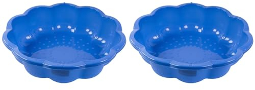 2X Sandkasten Buddelkasten 76x76cm Sandbox - Kunststoff Planschbecken Kinder Sandkiste Kinderpool Blume Motiv 20cm hoch - Sand Box für den Garten oder Balkon