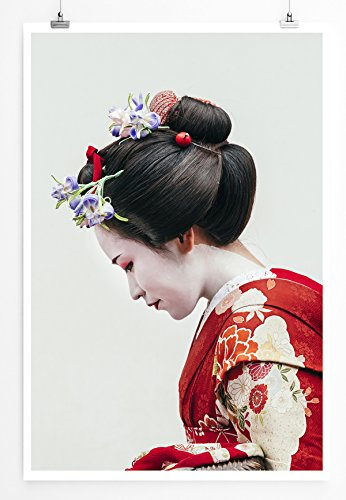 Eau Zone Home Bild - Art Fotos – Porträt Einer Maiko Geisha in Gion Kyoto- Poster Fotodruck in höchster Qualität