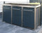 Edelstahl / Aluminium Mülltonnenbox mit Pflanzenwanne für 3 Tonnen 240L (MW222RF) Antrazit. Mülltonnenverkleidung, Mülltonnenhaus