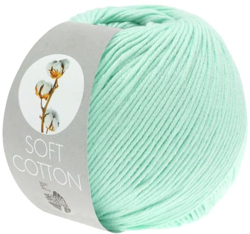 LANA GROSSA Soft Cotton | Weiches Baumwollgarn mit modernem Mikrofaseranteil | Handstrickgarn aus 70% Baumwolle & 30% Polyacryl | 50g Wolle zum Stricken & Häkeln | 140m Garn FB9