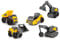 Dickie Toys Lot de 5 jouets Volvo Micro Worker - Pour enfants à partir de 3 ans - Jaune/gris 203722008