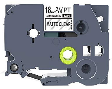 IDIK TZ-M41 P-Touch Laminat, kompatibel mit Brother, Schwarz auf mattem Transparent, 18 mm, TZe-M41