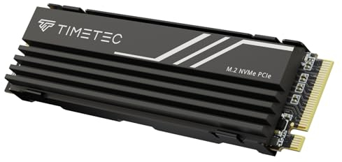 Timetec 2TB PCIe 4.0 Heatsink Gaming SSD NVMe Phison E27T PCIe Gen4x4 M.2 2280 3D NAND TLC SLC Cache Read/Write Speed Up to 7,400/6,400 MB/s Internal Solid State Drive for PS5, PC Desktop