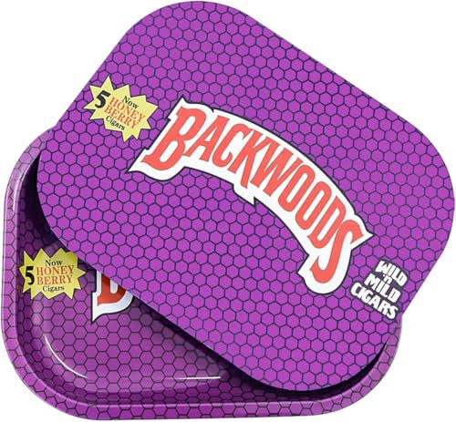 FANVANAI Rolling Tray with Magnetic Lid - Small Metal Rolling Tray with Spill Proof Cover - Serving Tray - Perfect Storage for Home or On-The-Go - 7'' x 5.5''，Purple