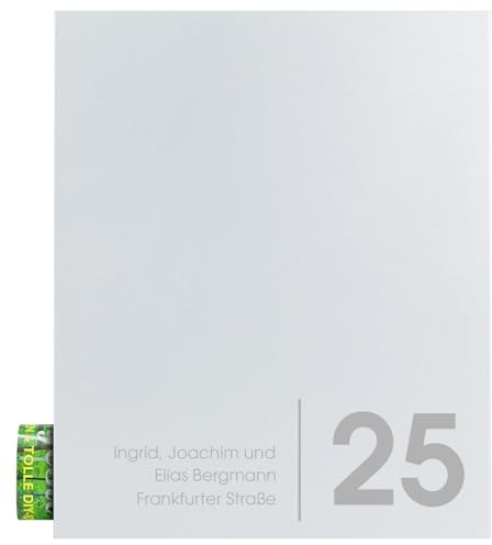 Briefkasten mit Zeitungsfach weiß matt (RAL 9003) MOCAVI Box 111Nc, Postkasten mit Hausnummer und Name, Wand-Briefkasten mit Straßennamen, rostfrei, deutsche Qualität, groß