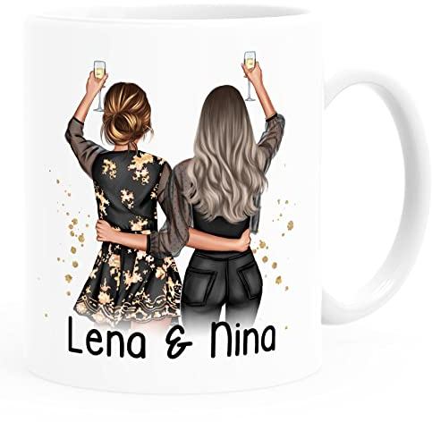 SpecialMe® Tasse beste Freundin personalisiert Geschenk beste Schwester Mama Freundschaft Best Friends BFF weiß Keramik-Tasse