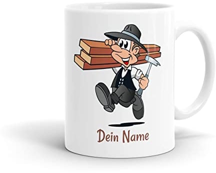 Tasse Personalisiert mit Wunschname Kaffeetasse als Geschenk - Design Zimmermann Holzbau