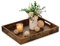 Hanobe Rectangular Decorative Wooden Tray: Rustic Brown Rectangle Trays Decor with Cutout Handles for Coffee Table Ottoman Living Room Kitchen Home Decor