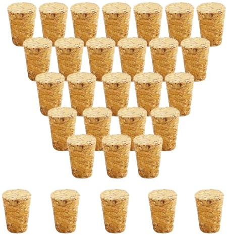 30 Stück konische Korkstopfen aus Holz, Weinkorken, wiederverwendbar, Dichtungsstopfen für Flaschenbar, DIY, Handwerk, Küchenzubehör (20 x 15 x 35 mm)