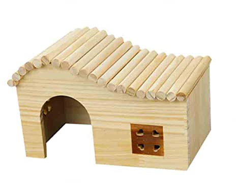 GOOBIX Casa de Troncos de hámster de Madera Natural, Caja de Nido de Madera rústica Casa de pájaros Pájaros pequeños Blue Tit Robin Sparrow,Medium