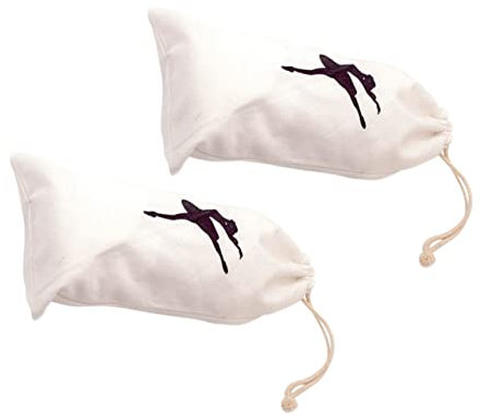 Cabilock 2st Ballerina-Tasche Personalisierter Tanz Ballett Schuhtasche Tasche Für Tänzerschuhe Aufbewahrungstasche Für Spitzenschuhe Schuhbeutel Kordelzug Reiseschuhe Reisen Weiß Segeltuch