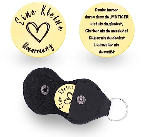 qingmeng Eine Kleine Umarmung, Pocket Hug Kleiner Glücksbringer, Gute Besserung Geschenke, Mutmacher Geschenk, Glücksbringer Prüfung für Lieblingsmensch Familie Freundin Frauen Patient (Gold)