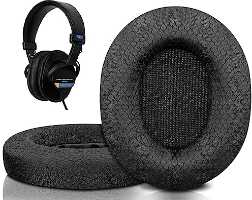 SOULWIT Mesh Fabric Earpads Replacement for Sony MDR-7506 MDR-V6 MDR-V7 MDR-CD900ST Monitor Headphones, Ear Pads Cushions with Noise Isolation Foam
