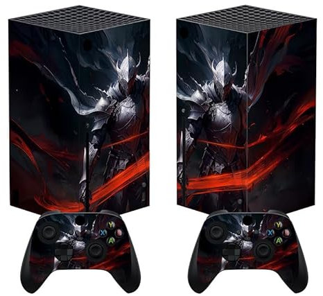 playvital Autocollant Manette pour Xbox Series X Accessoires Protection,Stickers pour Xbox Series X Console Skin-Chevalier d'argent