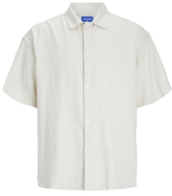 Jack & Jones Herren Jorfaro Linen Oversized Shirt Ss Sn Hemd (1er Pack)