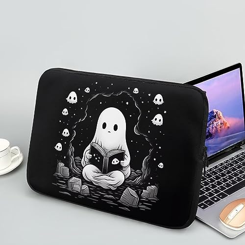 Showudesigns Cute Ghost Laptop-Schutzhülle für Damen und Herren, wasserdichte Laptoptasche, 17 Zoll (43,2 cm), Schwarz