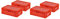 4 Stück E2 Kiste mit rotem Deckel 600 x 400 x 200 mm Fleischkiste Lagerkiste Metzgerkiste in rot