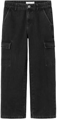 Name IT Mädchen Weite Jeans Nkfrose Hw Wide Cargo Jeans 6190-bs Noos