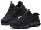 LARNMERN Steel Toe Cap Trainers Mens Safety Trainers Lightweight Safety Shoes Cushioning Fashion Breathable Comfortable Work Shoes(Pure Black Wide,10.5 UK)