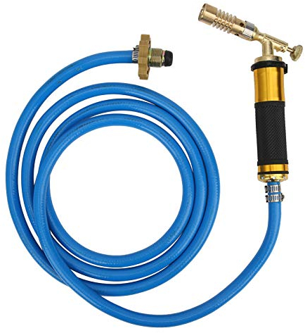 Chalumeau à Gaz Avec Tuyau, Torche Turbo Réglable Pour Plomberie à Gaz, Chalumeau De Soudage Multifonctionnel Avec Tuyau Bleu Pour le Brasage, la Plomberie, le Soudage
