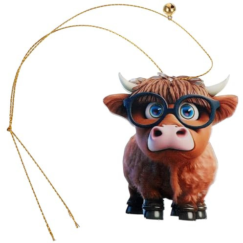 PRETYZOOM Acrylic Cow Ornament Hanging Highland Cows Ornament Hanging Highland Cattle Decor Acrylic s Tree s Decorations Party Decoration Cartoon Crafts