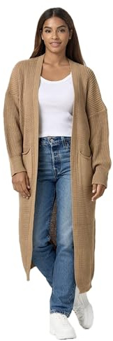 Worldclassca Longstrickjacke Strickjacke Cardigan Strickmantel Winter Pullover lang (DE/NL/SE/PL, Alphanumerisch, Einheitsgröße, Regular, Regular, Camel)