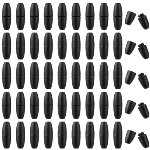 Molain 50 Stück Break Away Sicherheitsverschluss, Kunststoff-Perlenverbinder Armband Verschlüsse Kettenverschlüsse zum Basteln für Halskette Armband Lanyard Schmuck DIY Craft Making(Schwarz)