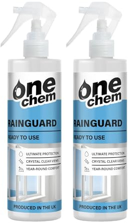 One Chem Rainguard 2 x 250 ml, Window Protector Spray, Repels Water & Stains