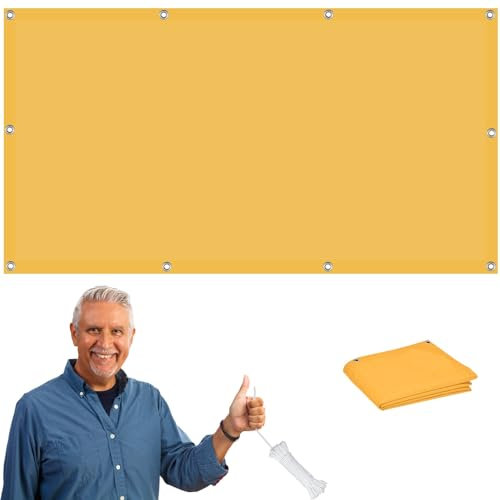 Toldo Vela Rectángulo 1.3 x 2 m Tela Parasol Cuerdas Prueba de Viento Resistente a Desgarro para La En Garden Patio Jardín Balcón, Dorado