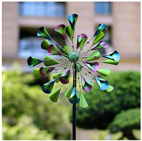 Solar-Windrad groß, 78×20 Zoll, mit Gartenstecker aus Metall, Windräder für den Garten, Windräder, kinetisches Windrad mit Zwei Richtungen, kinetisches Windrad für die Dekoration i