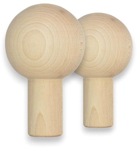 GRIPNATIC Maniglie sferiche per FingerPeg 1.0 - Un paio di impugnature sferiche da arrampicata per Pegboard - Bastoni sferici in legno Φ80 mm - FingerPeg 1.0 Maniglie di espansione per allenamento del