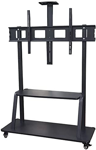 KTAZRXCV Universeller TV-Ständer, verdickter, bodenstehender mobiler Wagenständer, geeignet für 50-120-Zoll-Monitore, maximale Tragkraft 150 kg