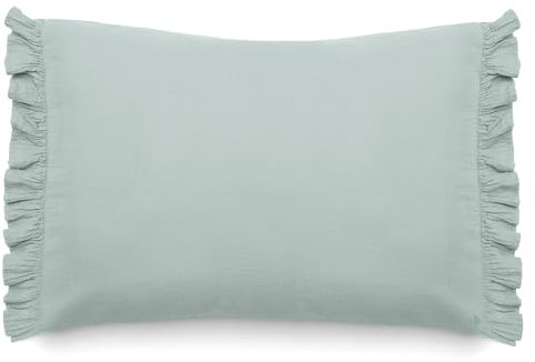 Kissenbezug aus Baumwollmusselin, 55 x 80 cm + 5 cm, Elza, Flechtengrau