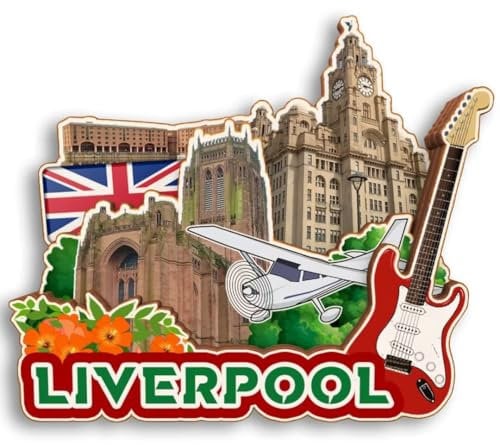 Liverpool UK 3D Fridge Magnet Wooden City Travel Souvenir Refrigerator Stickers Home Kitchen whiteboard Decor