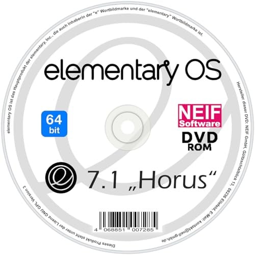 Elementary OS 7.1 Horus 64 Bit auf DVD - Linux-Betriebssystem als Mac Alternative [DVD-ROM]