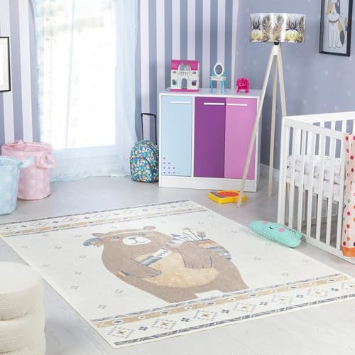 Livabliss Oursigene Bear Rug, Bedroom, Nursery, Large – 140x200 cm, Beige