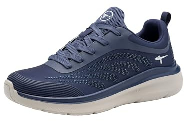 Tamaris Comfort Damen Sneaker flach Sportlich Vegan, Blau (Navy Glitter), 41 EU