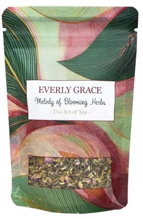 Everly Grace Melody of Blooming Herbs – Bio-Kräutertee ohne Koffein – Mit Fenchel, Kamille, Krauseminze & Rosenblüten – Harmonische Kräutermischung für Balance, Entspannung & Wohlbefinden