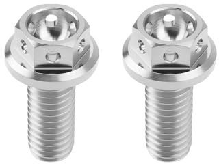 ECSiNG 2pz M6x15mm Bulloni A Testa Esagonale Flangiati Bullone Esagonale In Titanio Completamente Filettato Bulloni Forati Per Bici Sportive E Kart Filo Di Bloccaggio Argento
