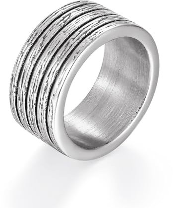 Joliernelle Vintage vertikaler Runenring für Männer Edelstahl Retro Band Rings Schmuck für Männer Größe 69