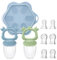 CLDY Baby Fruit Food Feeder & Mini Freezer Tray Combo, 3 Month+, Breastmilk Popsicle Freezer Molds for Baby Cooling Relief, BPA Free Silicone Feeder Fruit Pacifier for Toddler Teething Self Feeding