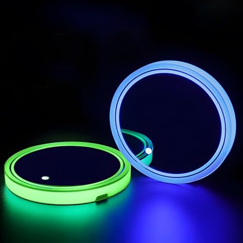 LED-Auto-Untersetzer, leuchtende Getränkehalter mit 7 Farben, USB-Ladegerät, Auto-Getränkehalter, LED-Getränke-Untersetzer, Zubehör, Innendekoration, Lichter, Stimmungslicht für alle Automodelle
