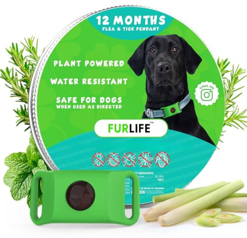 FurLife Dog Tag Waterproof Pendant for Collar, Flea & Tick, Safe for All Breeds