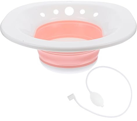 HAWILLOSCH 1 Ensemble Bidet pliant portable bains de siège rehausseur wc Produits de salle de bain bathroom pink soulevé siège de bain bébé bassin de bain de siège utile lavabo siège pp rose