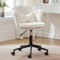 Kebnor Modernes Design: Zwei Ankleidestuhl, Bürostuhl, blütenblattförmige Rückenlehne, schmetterlingsförmiges Lendenkissen, höhenverstellbar, weiches Sitzkissen. Beige