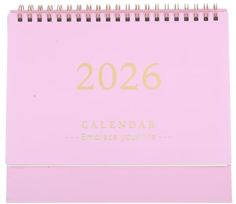 TOYANDONA Schreibtischkalender 2025-2026 Stehender Tischkalender von Juli 2025-Dezember 2026 - 18 Monate, Flip-Desktop-Planer, Doppeldrahtbindung & To-Do-Liste - ideal für Home Office (Rosa)